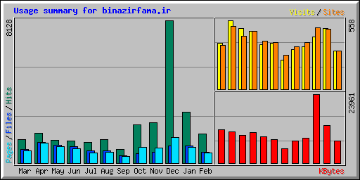 Usage summary for binazirfama.ir